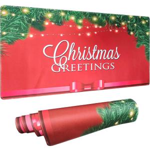 2 x HONKID Desk Mat, Christmas Mouse Pad, Desk Matt for Desktop, Red Desk Pad Mat, Large Mouse Pad for Desk, Anti-Slip Big Mousepad with Stitched Edges, Desk Mat Sets for Women Office(Red)