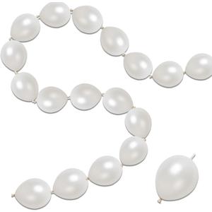 100 Pcs Quick Link Balloons White Metallic 6 inch, Latex Linking Balloons Pearl White for Balloon Wall/Arches/Chains, Birthday Party Wedding Anniversary Graduation Arch Party Decor