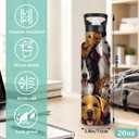 Cute Dog Insulated Water Bottle with Straw 20 oz,Pet Faces Stainless Steel Leak Resistant Double Wall Water Bottles with Handle for Gym Sports Travel Outdoor