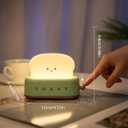QANYI Cute Desk Decor Toaster Lamp, Kawaii LED Toast Bread Night Light Rechargeable and Portable Light with Timer, Christmas Gifts Ideas for Baby Kids Girls Teens Teenages