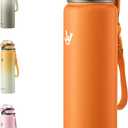 Enerbone Insulated Water Bottle, 32 oz Stainless Steel Water Bottles with Carrying Strap, Double-Wall Vacuum Insulation Thermos, Leakproof Sports Bottle with Straw, Keep Drinks Hot or Cold for Hours