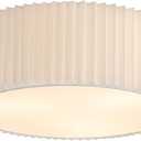 ZSRACHIU 16" Modern Flush Mount Ceiling Light Fixture, Farmhouse Close to Ceiling Light with White Fabric Shade, 3-Light Drum Semi Flush Mount Ceiling Lights for Bedroom, Living Room, Hallway, Foyer