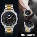 Metal Bands Compatible with Samsung Galaxy Watch 8 Band 44mm 40mm/Galaxy Watch 8 Classic 46mm, No Gap Stainless Steel Strap for Women and Men, Silver-Gold