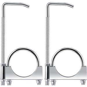 Datanly 2 Pcs 2.25 Inch Universal Exhaust Clamp with Hanger, Made of HeavyDuty Clamp with Rear Muffler Hanger Exhaust Pipe for Cars, Trucks Pipes