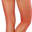 ToBeInStyle Women's Spandex Seamless Glittery Fishnet Pantyhose Tights Hosiery (Red)