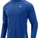 G Gradual Men's Running Shirts Long Sleeve Athletic Shirt Lightweight Quick Dry Quarter Zip Pullover for Men Workout Gym Golf (Royal Blue), Small