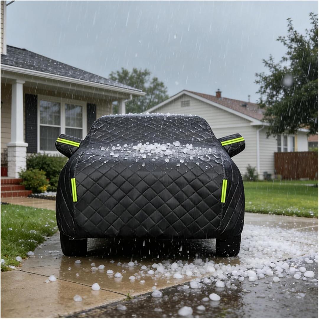 Truck Hail Protection Cover for Truck Length Up to 228" Multi-Layered Anti Hail Blankets Protector Cover Heavy Duty Outdoor Thickened Sun Rain Snow Dust Protection with Zipper Door