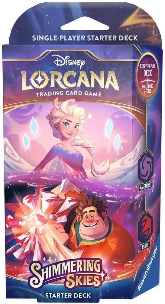 Ravensburger Disney Lorcana TCG: Shimmering Skies - Amethyst & Ruby Single-Player Starter Deck | Engaging Gameplay | Over 200 Original Disney Artworks | Ideal for Ages 8+