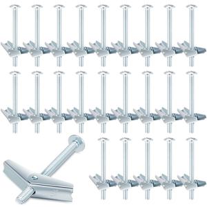 Yaocom 100 Pcs 1/4" x 3" Toggle Bolts Butterfly Screws Anchors Heavy Duty Wall Anchors for Drywall with Wing Nuts for Hanging Heavy Objects on Drywall