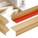 Raytano 10Pack 48" L Heavy-Duty Metal Stair Nosing, 1.2" x 2"W Self-Adhesive Non-Slip Aluminum Stair Edge Protector for Indoor and Outdoor Steps L- Molding (48in x 1.2 in x 2 in,Golden)