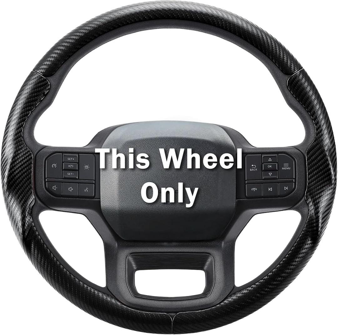 Steering Wheel Cover for Ford F150 2021-2025/ F-150 Lightning 2022-2025/ F250 F350 F450 F550 2023-2025/ Ford Expedition 2022-2024 Car Steering Wheel Cover Protector Accessories for Ford (Matte Black)