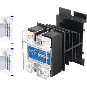 Solid State Relay SSR-25DD with Heat Sink DC to DC Input 3-32VDC To Output 5-240VDC 25A Single Phase Plastic Cover