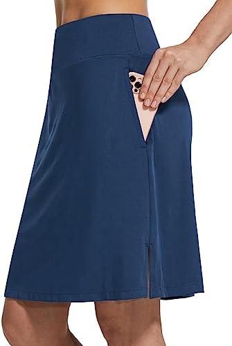 baleaf Women's 20" Knee Length Golf Skorts Long Athletic Tennis Skirts for Women Active Casual Pockets UV Protection, Size L