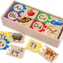 Melissa & Doug Self-Correcting Alphabet Wooden Puzzles With Storage Box (52 pcs)