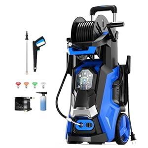 Electric Pressure Washer 5000 PSI 3.5 GPM Power Washer Touch Screen Adjustable Pressure,4 Nozzles and 500ml Foam Cannon Power Washer Cleaning for Patio