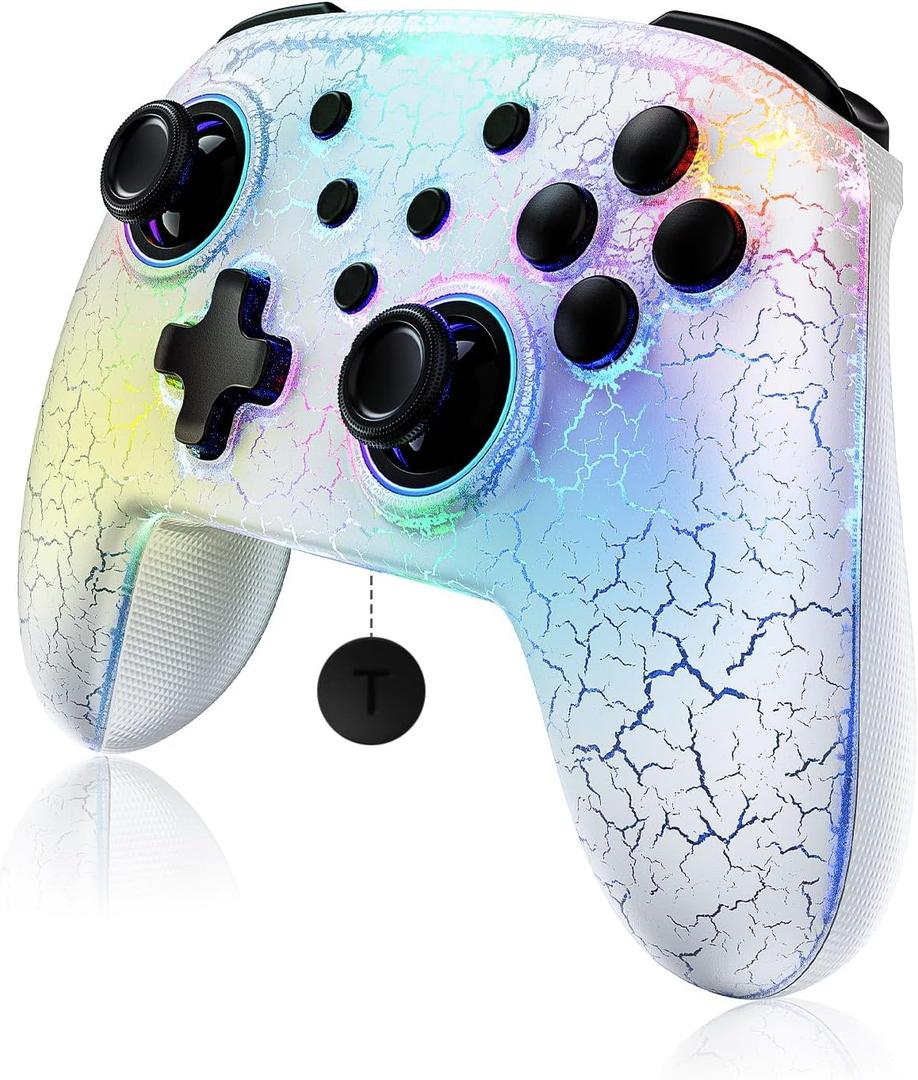 NexiGo Wireless Controller (No Deadzone) for Switch 2 and Switch, Bluetooth Controllers for Nintendo Switch with Vibration, Motion, Turbo and LED Light (Atmosphere) 