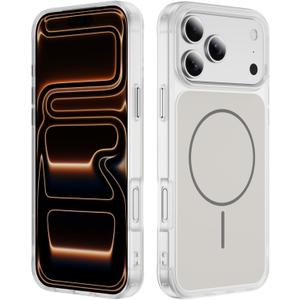 Lunivop Phone Case Compatible with iPhone 17 Pro Case 6.3'' Compatible with Magsafe Yellowing Resistant Magnetic Military - Grade Drop Rugged Protection for 17 Pro 6.3 inch (White)