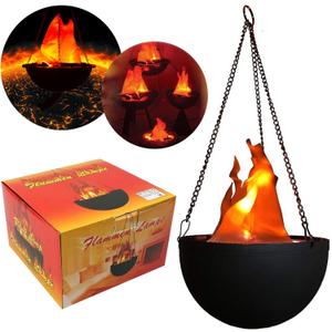 3D Fake Fire LED Light - Hanging Silk Flame Stage Effect Lamp for Halloween, Christmas, Festivals, Parties, Night Clubs