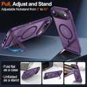 MOZOTER for iPhone Air Case with Kickstand,[Compatible with MagSafe] [12FT Military Grade Protection] Slim Translucent Matte Shockproof Phone Case,6.5",Purple