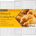 2PCS Cooling Racks for Cooking and Baking - 10" x 16"Heavy Duty Stainless Steel Wire Rack for Baking, Grilling, Roasting - Oven & Dishwasher Safe - Fits Half Sheet Pan（Silver）