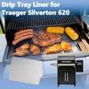 SafBbcue BAC596 Drip Tray Liner Replacement for Traeger Silverton 620, 18.8 x13.75 Inch, Portable and Foldable, Disposable Aluminum Grill Tray for Collecting Grease, 15 Pack
