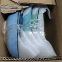 vancasso Bonita Pasta Bowls Set of 6, 38 oz Shallow Bowls, 8.5 Inch Ceramic Pasta Plates and Salad Bowls, Microwave & Dishwasher Safe Serving Bowls, Blue (Cool Color)