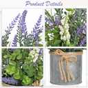 DILATATA Rustic Lavender Flowers Artificial Lavender Decor Fake Lavender Plant in Metal Pot Faux Plants in Pots for Home Bathroom Table Centerpieces Wedding Decor Potted Lavender Flower Purple Decor