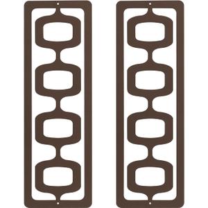 pechpell 2 Piece Metal Mid Century Modern Wall Art, 15.85.2 Inch Brown Retro Geometric Panels Sculpture, Abstract Wall Decor for Bedroom Bathroom Kitchen Office Home Decorations