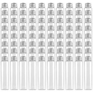 SINJEUN 16 PCS 50ml Flat Plastic Test Tubes, 28×109 mm Clear Test Tube with Screw Caps Good Seal Test Tubes Containers for Sampling, Planting and Storing Transparent