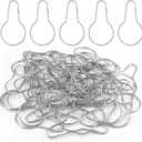 BokWin 50 Pcs Metal Shower Curtain Hooks,2.7 Inch Silver Clip Bulk Shower Curtain Ring Hangers for Bathroom Bedroom