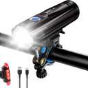 WUBEN B2 Bike Lights Rechargeable, 1300 High Lumen LED Bike Lights USB-C Rechargeable, Front and Back Flash Light 6 Modes, IP68 Waterproof Bike Headlight Taillight