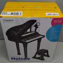 Love&Mini Piano Keyboard Toy for Kids - 31 Keys Toddlers Black Piano Toy with Microphone and Stool for Kids Age 3+ Years Old Girls Boys Birthday Gift