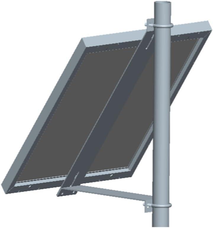 Mounting Brackets Pole Mount for Solar Panel 30W to 60W Single Module Aluminum Brackets Heavy Duty Mounting Racks with Hardware Kit - 45 Degree Tilt Mount on Diameter 2-inch Pole