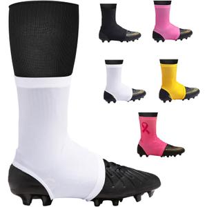 Spats Football Cleat Covers,Youth Cleat Covers Football,Bike Cleat Covers,Football Cleat Covers Keeps Dirt/Turf Debri Out,Cleat Sleeves for Football Soccer Lacrosse Youths Adults (Medium, White)