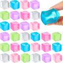 Poen 30 Pcs Stress Balls Fidget Toys Cube Toys Fidget Stress Relief Sensory Cube Balls 0.98 x 0.98 Inches for Adults Party Favors Gifts, Random Colors