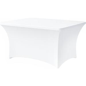 4FT White Table Cloth - 1 Pack, Fitted Stretch Rectangle Spandex Tablecloth, Washable Table Cover for Party, Dining, Wedding, Banquet and Festival(Black, 30" x 48")