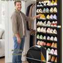 20-30 Pairs Over the Door Shoe Organizer, 10 Tiers Shoe Rack for Door, Hanging Shoe Organizer Storage for Closet, Bedroom, Bathroom with Wider & Deeper Pockets, Black
