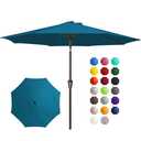 JEAREY 10FT Outdoor Patio Umbrella Outdoor Table Umbrella with Push Button Tilt and Crank, Market Umbrella 8 Sturdy Ribs UV Protection Waterproof for Pool, Garden (Lake Blue)
