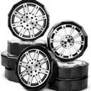 Bucherry 8 Pcs Race Car Party Decorations 12 Inch Large Wheels Shaped Boxes Decor Racing Car Birthday Decoration for Boys Birthday Baby Shower Party Supplies, Self-assembly Required