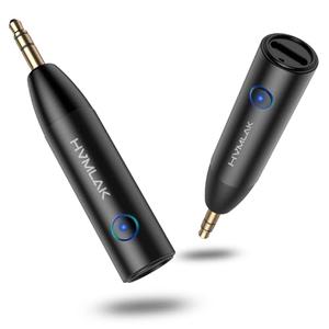 HVMLAK Bluetooth 5.4 Car Aux Adapter with Enhanced Microphone, 3.5mm Jack for Car Home Stereo, USB-C Charging, Sturdy Case, 1 Piece