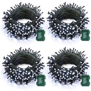 Lomotech Battery Operated Christmas Lights - 4 Pack Total 66ft  Battery String Lights 8 Modes Waterproof with Timer for Home, Garden, Party, Holiday, Christmas Tree Decoration (White)