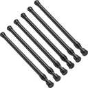 6PCS Small Tension Curtain Rod 16 to 28 Inch,Black Short Curtain Rods No Drilling,Loaded Expandable Spring Curtain Rods for Windows Kitchen,Closet,Cupboard,Door,Bookshelf