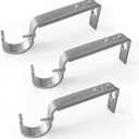 IHRDNNR Curtain Rod Holders Silver Heavy Duty Adjustable Rod Brackets for 7/8 or 1 Inch Rods, Set of 3 (Silver)