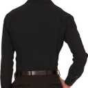 Nautica Slim Fit Mens Dress Shirts Long Sleeve Performance Polyester Fabric Wrinkle Free 4-Way Stretch (L)