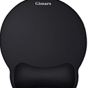 Gimars Upgrade Enlarge Superfine Fibre Soft Smooth Gel Ergonomic Mouse Pad Wrist Support and Keyboard Wrist Rest for Computer, Laptop, Mac, Gaming and Office, Durable, Comfortable and Pain Relief (Black)