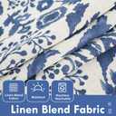 DriftAway Julia Watercolor Blooming Flower Floral Lined Thermal Insulated Window Curtain Valance Rod Pocket 52 Inch by 14 Inch Plus 1.75 Inch Header Linen Blend Navy 1 Pack