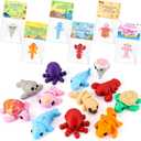 24Pcs Valentine's Day Gift 3D Printed Toys with Valentine's Day Cards for Kids Classroom, Valentine's Day School Exchange Gifts, Valentine Party Favor 3D Printed Stuff, Class Exchange Prizes