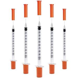 U-100 1cc Syringes with 31g 5/16" (8mm) , Individually Wrapped, Pack of 100