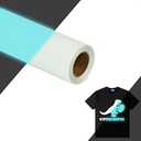 HTVVETUR Glow in The Dark HTV Heat Transfer Vinyl Roll 12 Inch by 5 Feet Iron on DIY for T-Shirt PU Stretch Elastic HTV Vinyl (Dark in Glow Light Blue, 5FT)