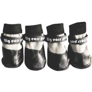 Dog Shoes,Waterproof Anti-Slip Pet Socks,Wear-Resistant Outdoor Booties with Rubber Soles for Hiking and Running (Black) (L-Paw:2.3in*1.9in(L*W))